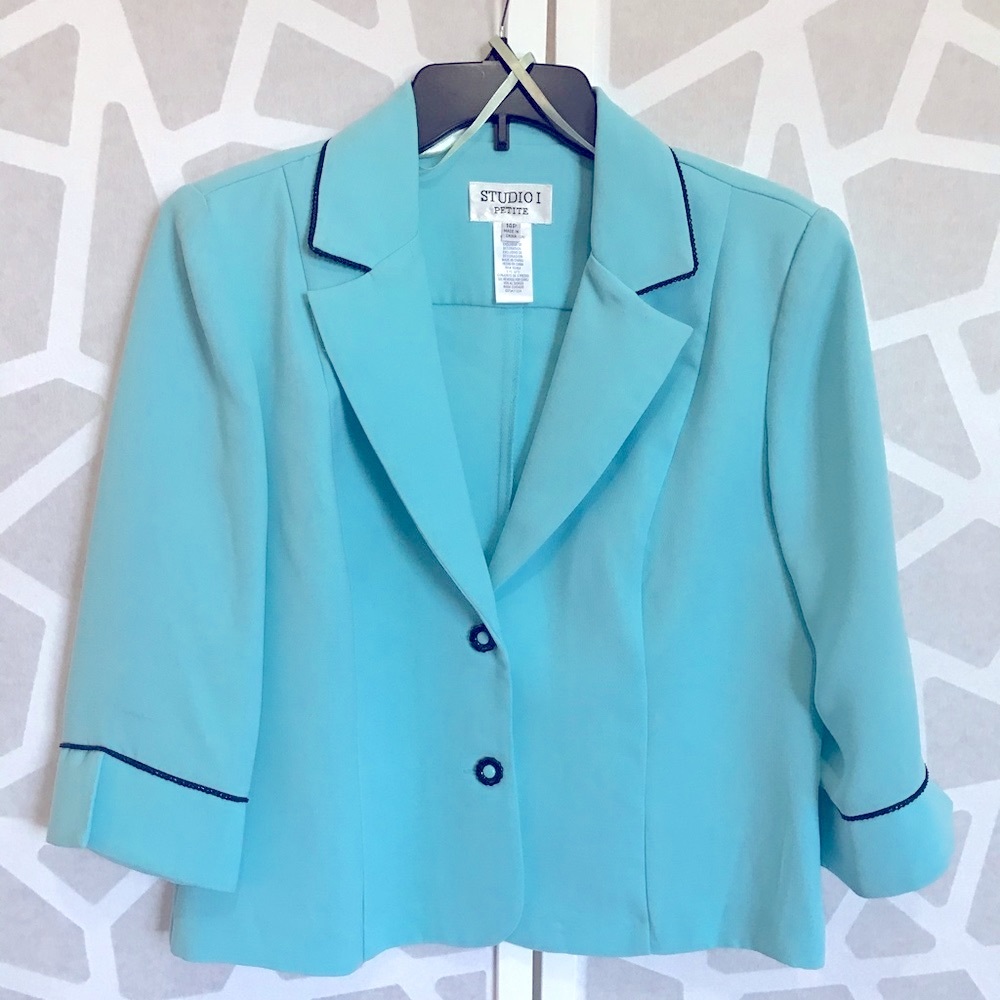 Blazer. Blue blazer jacket for women